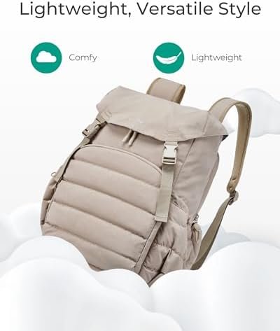 BAGSMART College Laptop Backpack, Large Opening Travel Backpack for Women,TSA Approved Personal Item, Outdoor Backpack for 15.6 Inch Laptop, Water-Resistant Casual Daypack, Camel - Image 4