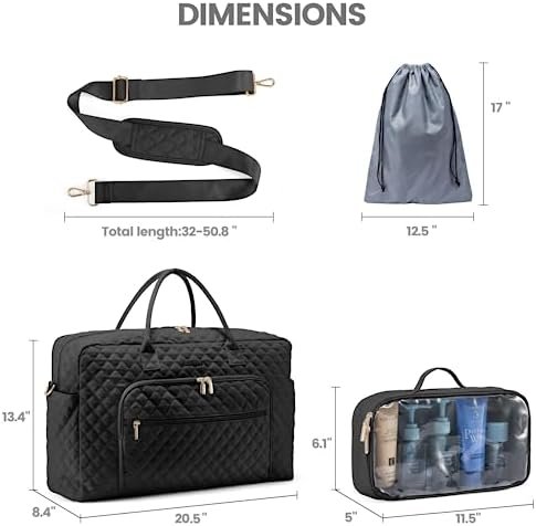 LOVEVOOK Travel Duffle Bag, Weekender Bag for Women with Toiletry Bag Carry on Overnight Bag with Laptop Compartment, Yoga Gym Bag with Wet Pocket Shoe Bag, Hospital Bag for Labor and Delivery - Image 5
