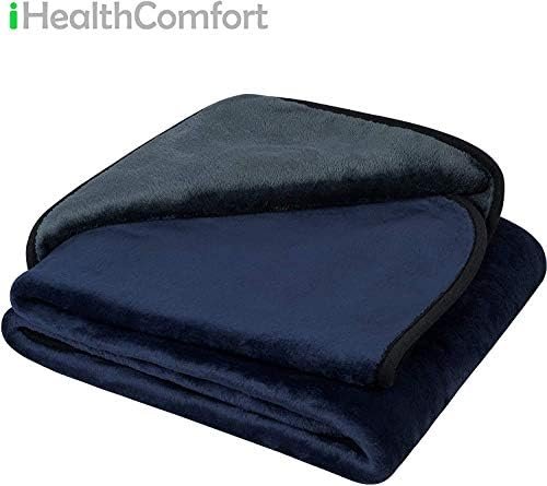 Machine Washable Electric Heated Blanket,12Volt Car Travel Blanket with Hi/M/Lo Heating 30/45/60 mins Auto-Off Timer,Warm for Truck/SUV/Van Driving(55.1"x39.4")(Navy Blue and Grey) - Image 5