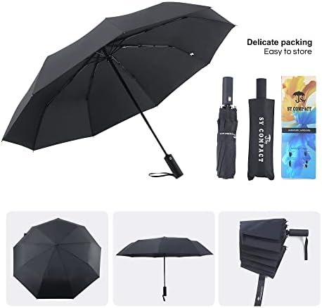 SY COMPACT 2 PACKS Travel Umbrella Automatic Windproof Folding Compact Umbrellas - Image 3