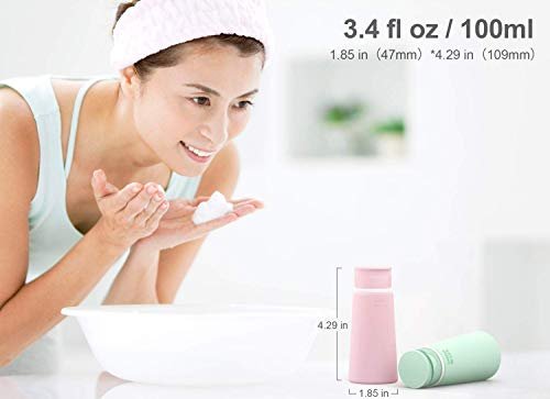 Valourgo Travel Bottles for Toiletries, Tsa Approved 3.4oz Portable Travel Bottles, BPA Free Leak Proof Travel Size Containers, Travel Accessories with Clear Toiletry Bag, Pink, White, Blue, Green - Image 4