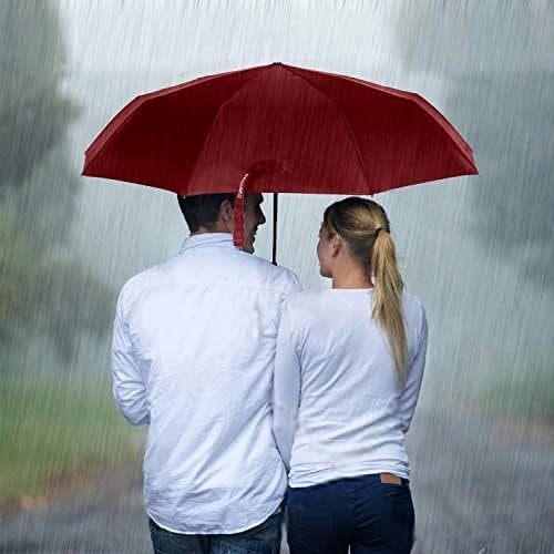 TradMall 2 Pack Travel Umbrella Windproof 46/56 Inches Large Canopy Reinforced Fiberglass Ribs Auto Open & Close - Image 7
