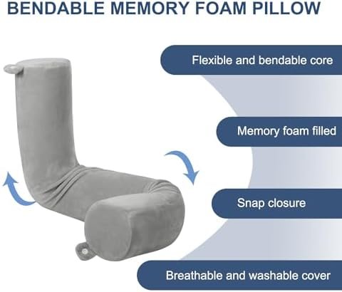 Twist Memory Foam Travel Pillow Neck,Chin,Shoulder,Lumbar and Leg Support for Adult Airplane Traveling,Bus,Train and Office (Black) - Image 4