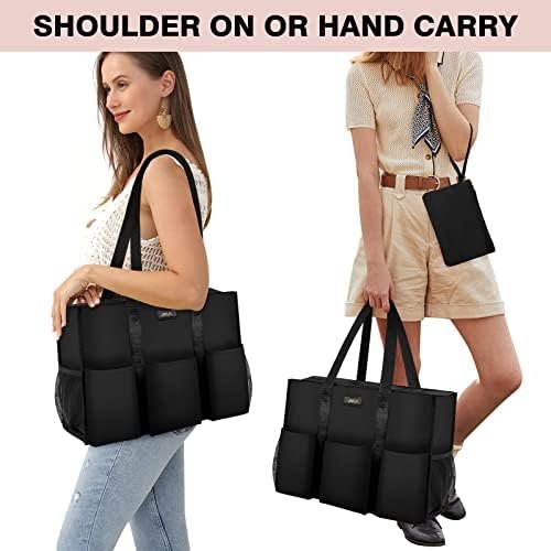 IBFUN Utility Tote Bag with 14/24 Pockets Zip Top Teacher Tote Bag for Teacher/Work Women - Image 2