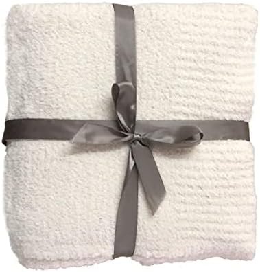 JOOJA Knit Throw Blanket Super Soft Warm Blanket for Couch Lightweight Fluffy Blanket for Bed Sofa 60x80 Inches Cream