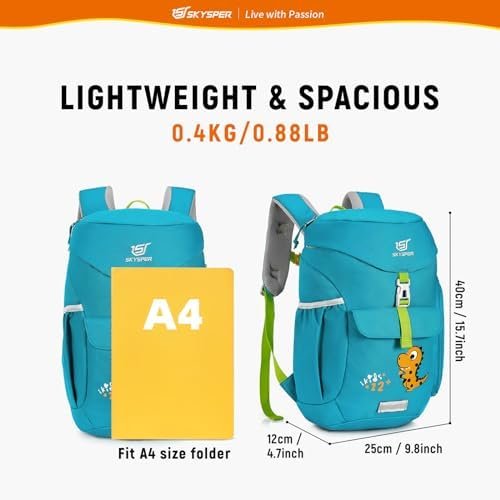 SKYSPER Kids Backpack 12L Small Kids Travel Backpack Children Kindergarten Daypack for Girls Boys Kid School Back Pack for Daytrip Outdoor Camping (Green) - Image 4
