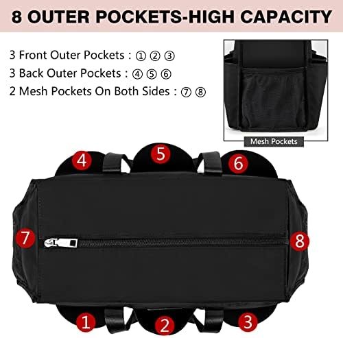 IBFUN Utility Tote Bag with 14/24 Pockets Zip Top Teacher Tote Bag for Teacher/Work Women - Image 3