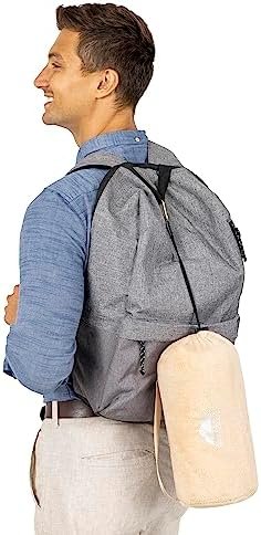 BlueHills Travel Blanket Pillow Rolled Premium Soft Plush Airplane Throw Traveler Essentials Gift Compact in a Bag 70X48 inches Long Car Plane Flight Portable Beige R06 - Image 6