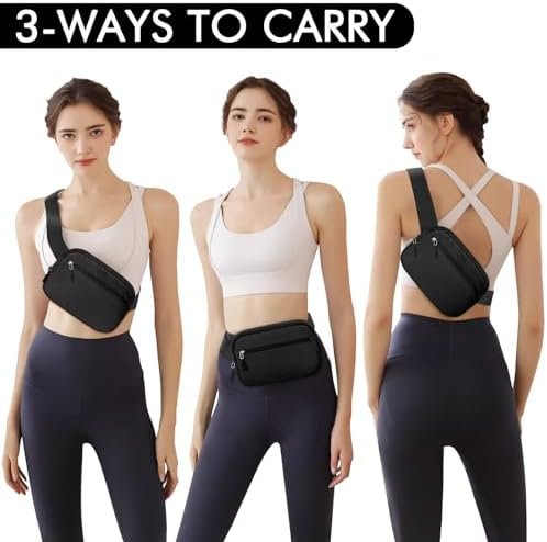 TORRYZA 2L Capacity Cross Body Fanny Packs for Women Men with Adjustable Strap, Lightweight Everywhere Belt Bag Crossbody Bags for Travel Sports Running Workout (Black) - Image 5