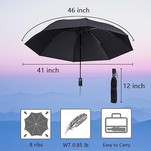 Goothdurs Compact Travel Umbrella Windproof Portable Folding Automatic Umbrellas - Image 4
