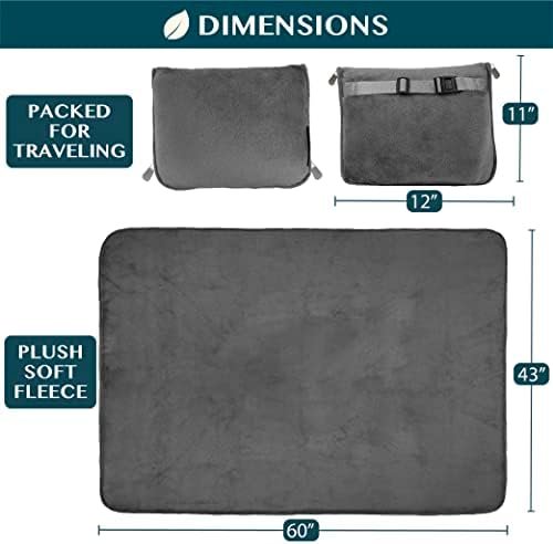 PAVILIA Travel Blanket Pillow, Soft Airplane Blanket 2-in-1 Combo Set, Plane Blanket Compact Packable, Flight Essentials Car Pillow, Travelers Gifts Accessories, Luggage Backpack Strap, 60x43 Gray - Image 6