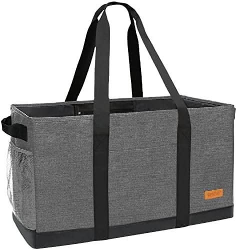 WONDAY Large Stand Up Utility Tote Bag, Reusable Grocery Bags Foldable with Waterproof Bottom