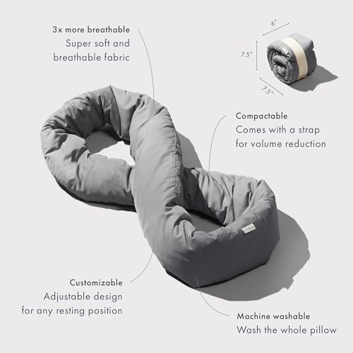 Huzi Infinity Pillow - Travel Neck Pillow - Versatile Soft 360 Support Scarf - Machine Washable - Home Travel Flight Road Trips (Grey) - Image 3