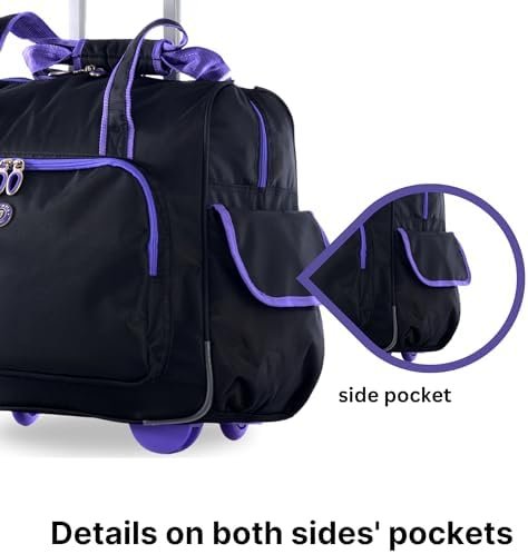 Olympia U.S.A. Deluxe Lightweight Rolling Overnighter Case Overnight Laptop Bag Weekender Travel Carry-On Suitcase Luggage with Wheels and Adjustable Push-Down Handle - Image 4