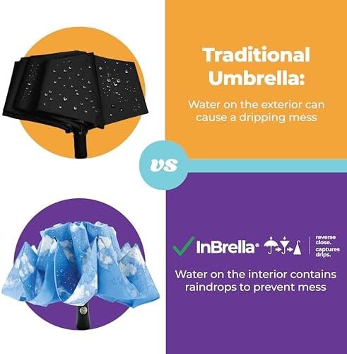 totes Reverse Close Folding Inbrella with Auto Open Close and Compact, Windproof Design, Black - Image 4
