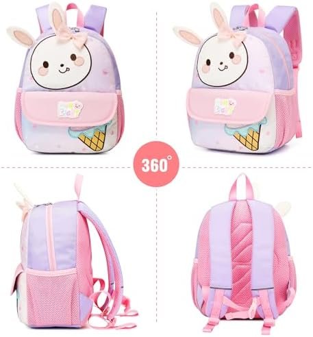 Cute Waterproof Toddler Backpack Girls for Boys 3D Animal Cartoon Rabbit Girls kids Bag for Baby Suitable for 1-5 Years Kids Backpack for Girls Travel(Little White Rabbit) - Image 6