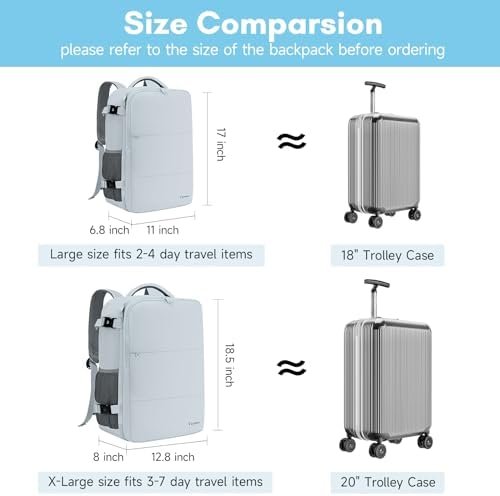 Taygeer Carry On Backpack, 35l Travel Backpack for Women Airline Approved, Cute Underseat Personal Item Travel Bag With Shoe Compartment, Casual Daypack Gifts for Friend Hiking Outdoor Weekend,Blue - Image 6