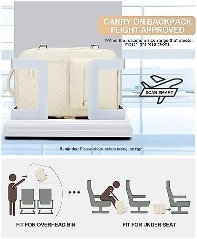 VGCUB Large Travel Backpack for Women Men, Carry on Backpack Airline Approved Gym Backpack Waterproof Business Laptop Daypack, Beige - Image 3