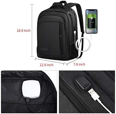 Monsdle Travel Laptop Backpack Anti Theft Backpacks with USB Charging Port, Travel Business Work Bag 15.6 Inch College Computer Bag for Men Women, Black - Image 3