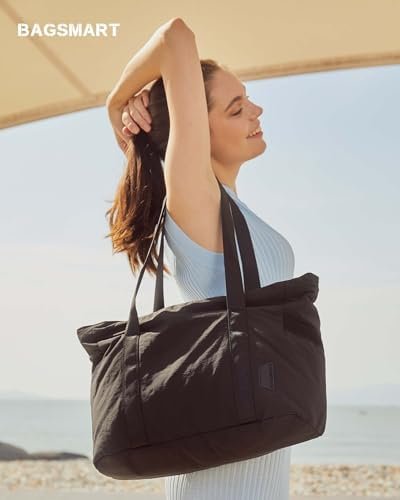 BAGSMART Tote Bag for Women with Zipper, Gym Tote with Compartments, Laptop Work Tote Nurse Dance Yoga Bag for Sport, Travel - Image 2