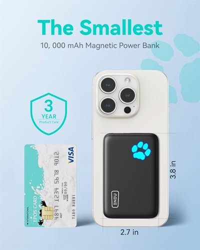 INIU for Magsafe Portable Charger, Small 10000mAh 20W PD Magnetic Power Bank, USB C in&Out Wireless Battery Pack Phone Charger, Only for iPhone 16/16 Plus/16 Pro/16 Pro Max, iPhone 15/14/13/12 Series - Image 2