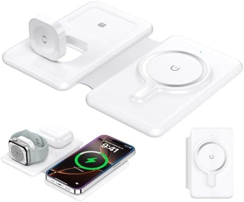 Wireless Charger for iPhone 16-3 in 1 Charging Station for Apple Devices, Travel Magnetic Charger pad for iPhone 15 14 13 12 pro max & AirPods 4/3/Pro & Apple Watch