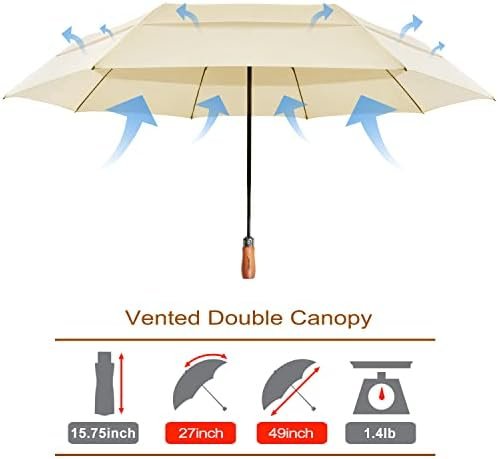 Lejorain Compact Travel Golf Umbrella - Extra Large Folding Automatic Umbrella for Mens 54 inch Sturdy Collapsible Rain Umbrellas - Image 2