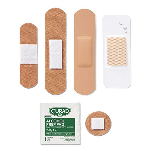 Curad First Aid Portable Pack, Ideal for Travel, Carry-on, Backpacks, Water Resistant Pouch, Variety Size Bandages, Alcohol Swabs, 12 Packs - Image 4