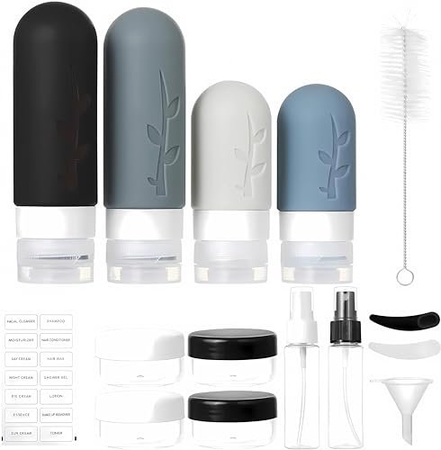18pack Travel Bottles for Toiletries,TSA Approved Silicone Travel Containers jar for Toiletries,Leak Proof Refillable Liqus Shampoo And Conditioner Travel Essentials toiletry Bottles - Image 2