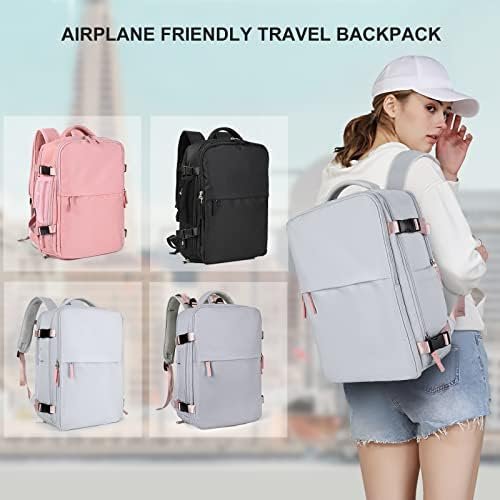 coowoz Travel Backpack For Women Men Airline Approved,Carry On Backpack,Large Hiking Backpack Waterproof Outdoor Sports Rucksack Casual Daypack Fit 15.6 Inch Laptop Backpack Grey College Backpack - Image 7