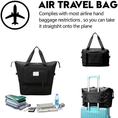 Large Capacity Travel Bag, Expansion Foldable Travel Duffel Bag, Dry and Wet Separation Portable Travel Duffel Bag, Overnight Bag for Women and Man(Fuchsia) - Image 3