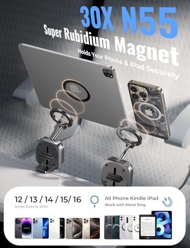 LISEN Travel Essentials Airplane Phone Holder for MagSafe Accessories, Handsfree Airport Essentials Plane Phone Holder Travel Gadgets Long Flight Must Haves for MagSafe Car Mount fits iPhone 16 Tesla - Image 3