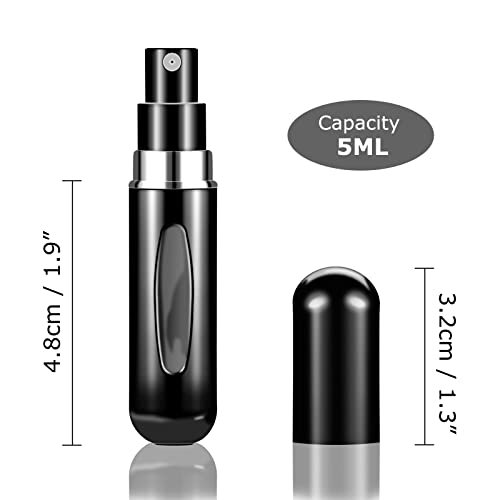2Pcs Refillable Perfume Atomizer Bottles,Portable Mini Separate Perfume Bottle,Travel and Outings Spray Boxes Dispensers 5ml/0.2oz (Black) - Image 2