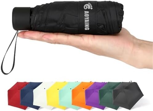 GAOYAING Travel Umbrella Mini Umbrellas for Rain Sun&Rain Lightweight Small UV Sun Umbrella Compact Suit for Pocket with Case
