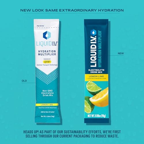 Liquid I.V.® Hydration Multiplier - Lemon Lime - Hydration Powder Packets | Electrolyte Drink Mix | Single-Serving Stick | Non-GMO | 1 Pack (16 Servings) - Image 3