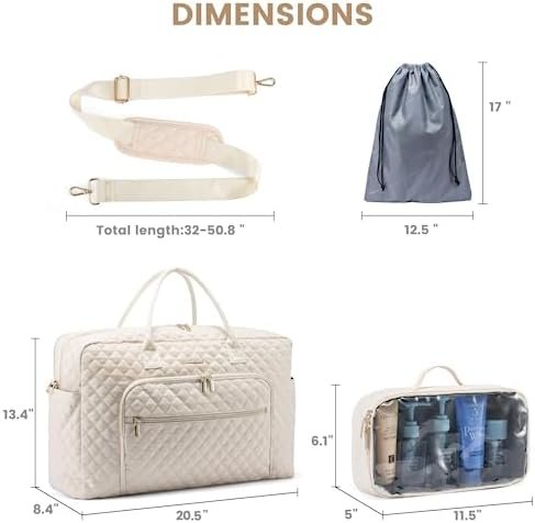 LOVEVOOK Travel Duffle Bag, Weekender Bag for Women with Toiletry Bag Carry on Overnight Bag with Laptop Compartment, Yoga Gym Bag with Wet Pocket Shoe Bag, Hospital Bag for Labor and Delivery - Image 5