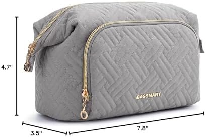 BAGSMART Travel Makeup Bag, Cosmetic Bag Make Up Organizer Case,Large Wide-open Pouch for Women Purse for Toiletries Accessories Brushes - Image 9