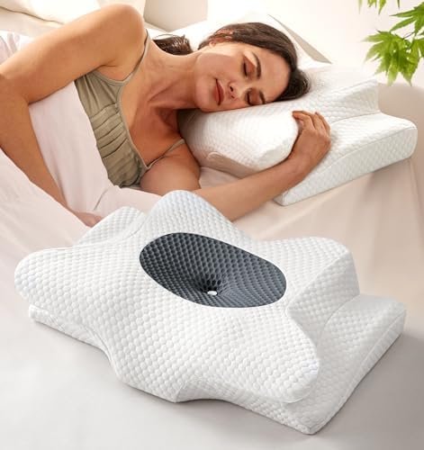 Dream Without Pain Cervical Neck Pillow for Sleeping, Ergonomic Contour Side Sleeper Pillows for Adults, Cooling Orthopedic Pillow for Neck Relief Support, Memory Foam Pillows Back Stomach Sleepers