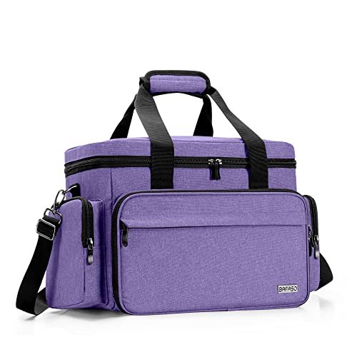 BAFASO Large Makeup Bag with 2 Removable Pouches and Detachable Dividers, Multifunctional Cosmetic Bag to Keep Makeup and Hair Supplies (Patent Pending), Purple