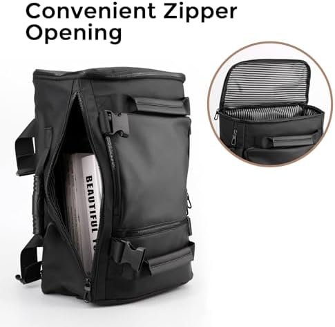 Travel Backpack for Men, Travel Backpack with Shoulder Strap Water Resistant, 15.6 inch Laptop Flight Approved Suitcase Carry on Backpack Business Rucksack Large Durable Weekender Bag, Black - Image 4