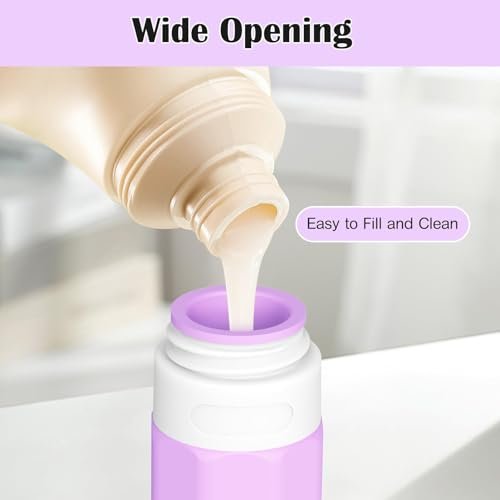 Redfly 17PCS Travel Bottles for Toiletries, TSA Approved Travel Size Containers, Leak Proof Travel Containers for Toiletries, Silicone Travel Kit for Shampoo, Conditioner, Lotion & Creams Purple - Image 3