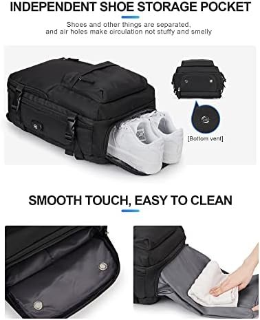 VGCUB Carry on Backpack,Large Travel Backpack for Women Men Airline Approved Gym Backpack Business Laptop Daypack,Black - Image 5