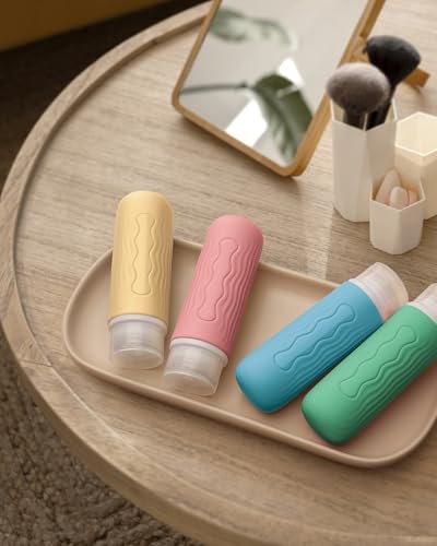 Yinke Travel Silicone Bottles for Toiletries, TSA Approved 3oz Travel Size Containers and BPA Free Leak Proof Silicone Squeezable, Refillable Travel Accessories for Shampoo Conditioner Lotion(4 Pack) - Image 8