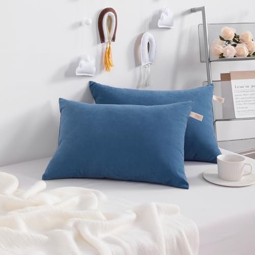NTBAY Tiny Pillows, Down Alternative 7"x11" Microfiber Mini Pillows for Travel, Pets, Soft Machine Washable Small Pillows for Neck, Wrist, Lumbar and Knee, Denim Blue - Image 2