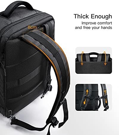 Inateck 40 L Travel Backpack,Carry On Laptop Backpack for Flight Approved,Business Travel Cabin Hand Luggage Fit 17 Inch Laptop, with Rain Cover for Men Women - Black - Image 5