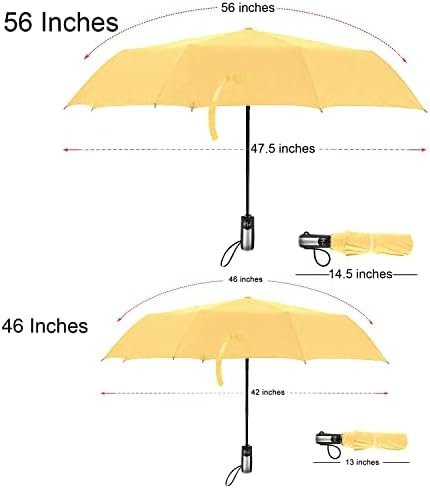 TradMall 2 Pack Travel Umbrella Windproof 46/56 Inches Large Canopy Reinforced Fiberglass Ribs Auto Open & Close - Image 3