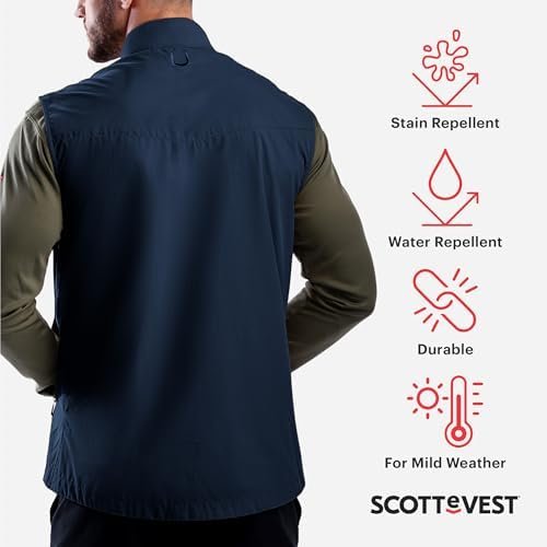 SCOTTeVEST 101 Vest for Men - 9 Hidden Pockets - Water Repellent for Travel & More - Image 3
