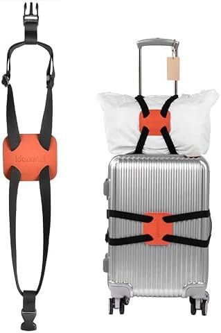 Luggage Straps , luggage add a bag strap,travel must haves High Elastic Suitcase Adjustable Belt Bag Bungees with Buckles (Orange)