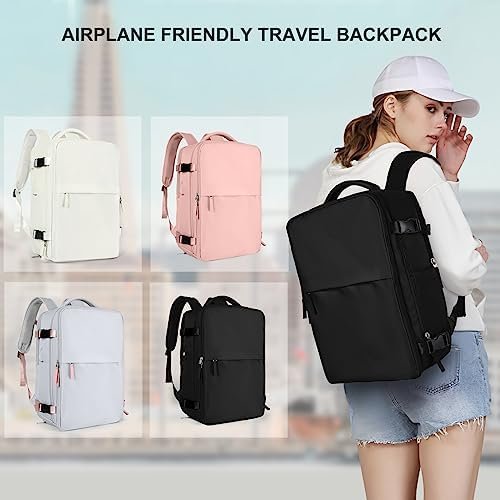 coowoz Travel Backpack For Women Men Airline Approved,Black Carry On Backpack,Large Hiking Waterproof Outdoor Sports Rucksack Casual Daypack Fit 15.6 Inch Laptop Backpack for College - Image 8