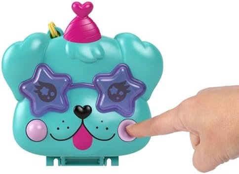 Polly Pocket Compact Playset, Doggy Birthday Bash with 2 Micro Dolls & Accessories, Travel Toy with Surprise Reveals - Image 3